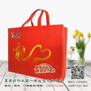 彩印覆膜一次成型无纺布手提袋广告袋厂家订做